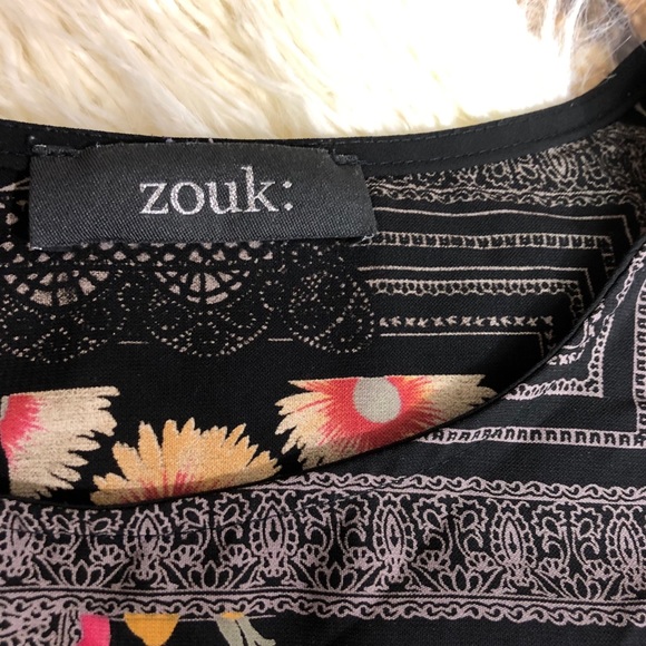 💥Zouk: top with flowers in squares - Picture 2 of 7